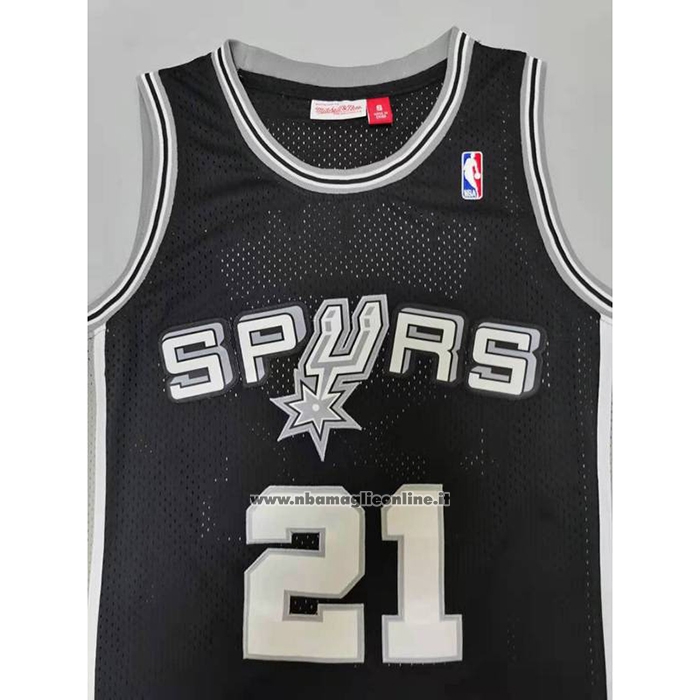 Maglia San Antonio Spurs Tim Duncan #21 Mitchell & Ness 1998-99 Nero2